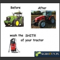 Wash the shit of your tractor